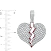 Thumbnail Image 3 of Sterling Silver CZ and Red Enamel Broken Heart Necklace Charm