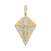 Cubic Zirconia Diamond-Shape Crucifix Necklace Charm in 10K Gold