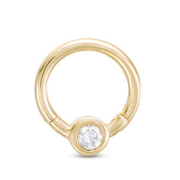 018 Gauge Cubic Zirconia Captive Bead Ring in Solid 10K Gold