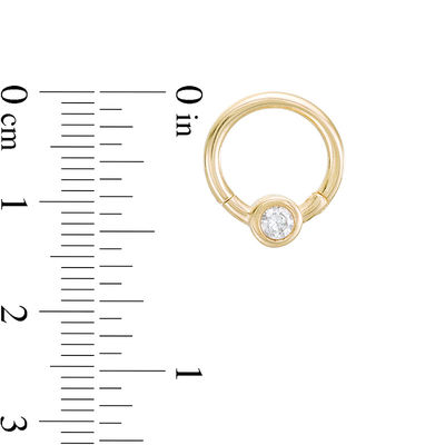 10K Solid Gold CZ Captive Bead Ring - 18G
