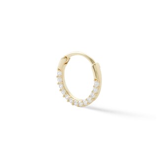 10K Solid Gold CZ Hoop - 19G