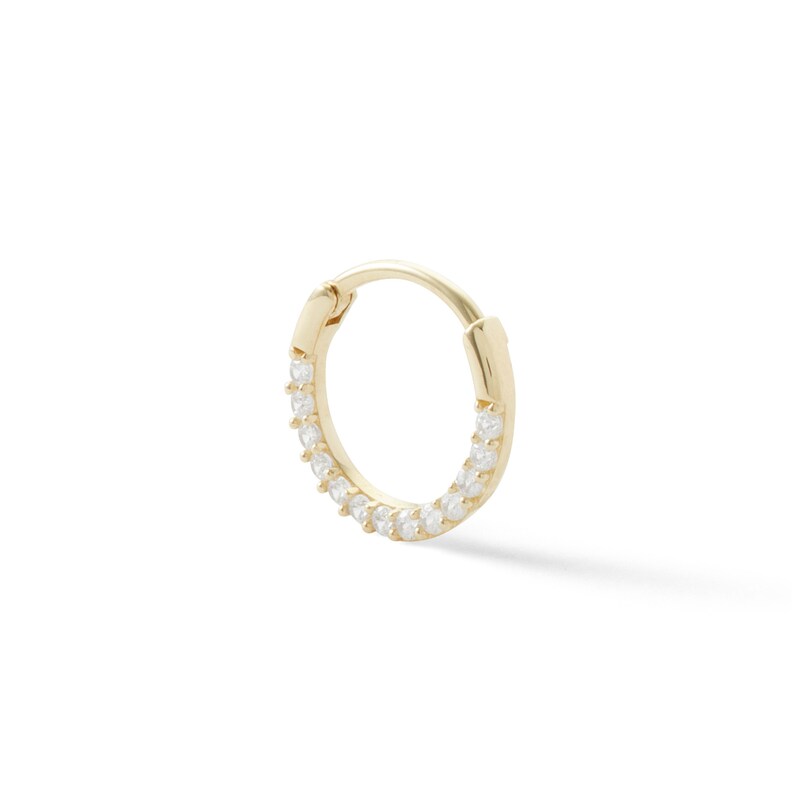 10K Solid Gold CZ Hoop - 19G