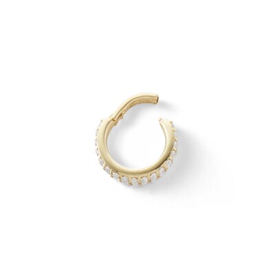10K Solid Gold CZ Clicker Hoop - 19G