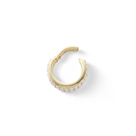 10K Solid Gold CZ Clicker Hoop - 19G