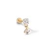 Thumbnail Image 0 of 14K Tube Gold CZ Dangle Stud - 18G 5/16"