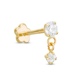 14k Gold Cartilage Diamond Stud Earrings  Zoe Lev Jewelry