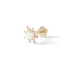 Thumbnail Image 0 of 14K Gold Tube Simulated Opal and CZ Starburst Stud - 18G 5/16"