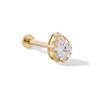 Thumbnail Image 0 of 14K Tube Gold Pear-Shaped CZ and Beaded Barbell - 18G 5/16"