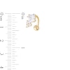 014 Gauge Tilted Princess-Cut and Round Cubic Zirconia Trio Top-Down Belly Button Ring in 10K Gold