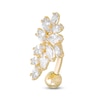 Thumbnail Image 0 of 014 Gauge Marquise-Cut Cubic Zirconia Floral Cluster Top-Down Belly Button Ring in Solid 10K Gold