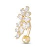 Thumbnail Image 1 of 014 Gauge Marquise-Cut Cubic Zirconia Floral Cluster Top-Down Belly Button Ring in Solid 10K Gold