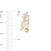 Thumbnail Image 1 of 014 Gauge Marquise-Cut Cubic Zirconia Floral Cluster Top-Down Belly Button Ring in Solid 10K Gold