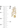 Thumbnail Image 2 of 014 Gauge Marquise-Cut Cubic Zirconia Floral Cluster Top-Down Belly Button Ring in Solid 10K Gold