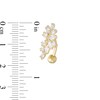 Thumbnail Image 1 of 014 Gauge Marquise-Cut Cubic Zirconia Floral Cluster Top-Down Belly Button Ring in Solid 10K Gold