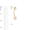 014 Gauge Cubic Zirconia Border Spike Belly Button Ring in 10K Gold