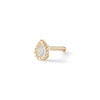 Thumbnail Image 0 of 020 Gauge Pear-Shaped Cubic Zirconia Bead Frame Nose Stud in 14K Semi-Solid Gold