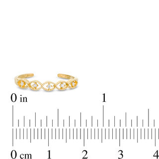 10K Gold CZ Open Marquise Frame Adjustable Midi/Toe Ring
