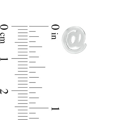 "#" Symbol and At-Sign Mismatch Stud Earring in Sterling Silver
