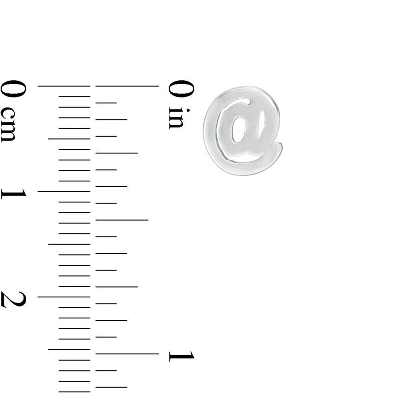"#" Symbol and At-Sign Mismatch Stud Earring in Sterling Silver