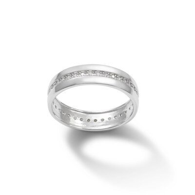 Solid Sterling Silver CZ Channel Eternity Band
