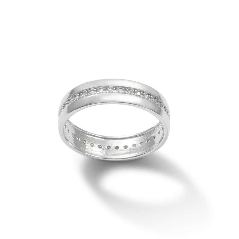 Cubic Zirconia Eternity Band in Solid Sterling Silver
