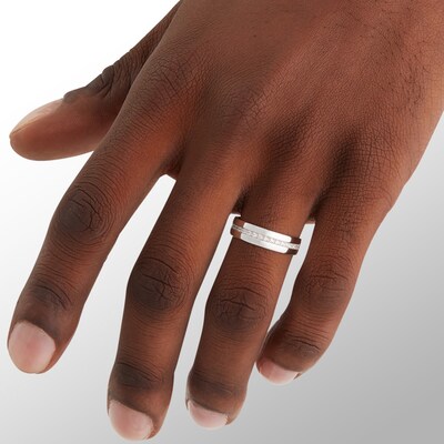 Solid Sterling Silver CZ Channel Eternity Band