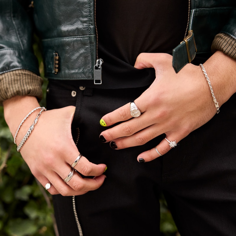 Main Image 4 of Solid Sterling Silver CZ Channel Eternity Band