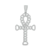Thumbnail Image 1 of Cubic Zirconia Curb Chain Ankh Cross Necklace Charm in Sterling Silver