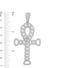 Thumbnail Image 2 of Cubic Zirconia Curb Chain Ankh Cross Necklace Charm in Sterling Silver