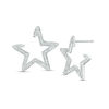 Thumbnail Image 1 of 1/20 CT. T.W. Diamond Star Outline Wrap Earrings in Sterling Silver