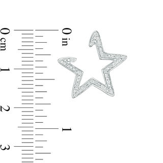 1/20 CT. T.W. Diamond Star Outline Wrap Earrings in Sterling Silver
