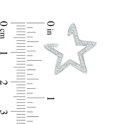 1/20 CT. T.W. Diamond Star Outline Wrap Earrings in Sterling Silver