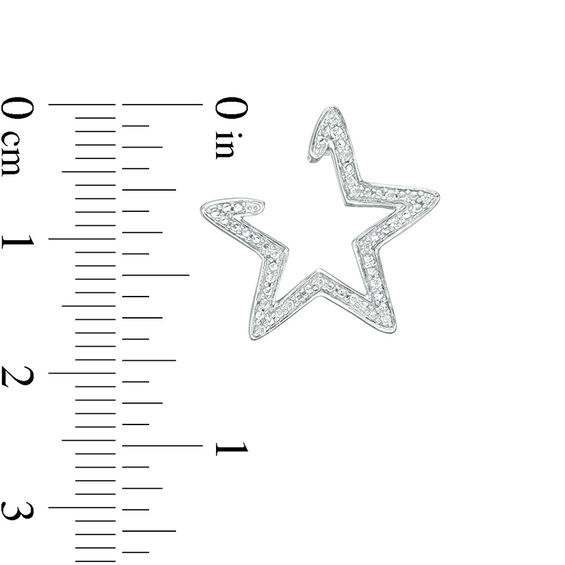 1/20 CT. T.W. Diamond Star Outline Wrap Earrings in Sterling Silver