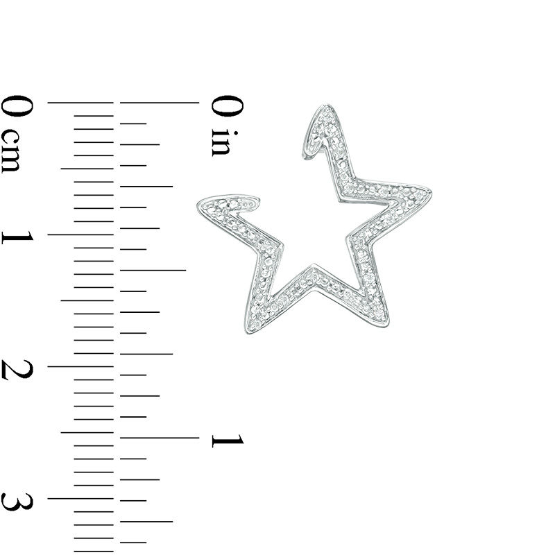 Main Image 2 of 1/20 CT. T.W. Diamond Star Outline Wrap Earrings in Sterling Silver