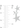 Thumbnail Image 2 of 1/8 CT. T.W. Composite Diamond Graduating Triple Star Crawler Earrings in Sterling Silver