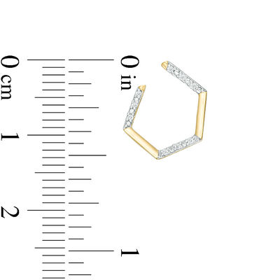 Diamond Accent Geometric Outline Wrap Earrings in 10K Gold