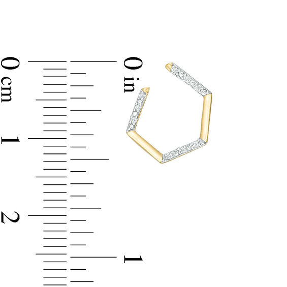 Diamond Accent Geometric Outline Wrap Earrings in 10K Gold