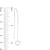 Thumbnail Image 2 of 1/8 CT. T.W. Diamond Heart Outline Dangle Threader Earrings in Sterling Silver