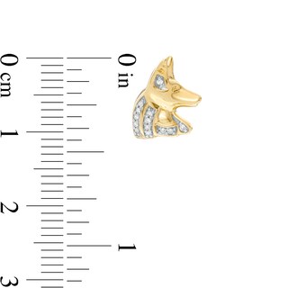 1/20 CT. T.W. Diamond Dog Stud Earrings in 10K Gold - XL Post