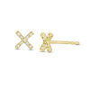 Thumbnail Image 0 of 1/20 CT. T.W. Diamond "X" Stud Earrings in 10K Gold