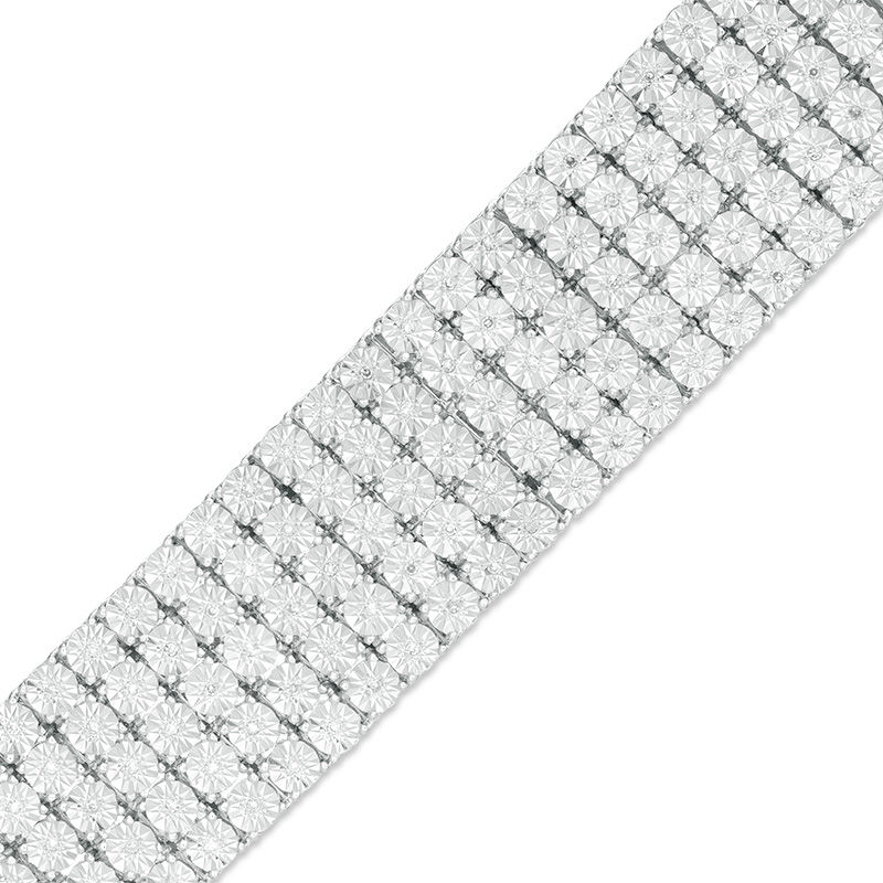Main Image 1 of 5/8 CT. T.W. Diamond Multi-Row Bracelet in Sterling Silver - 8.5"