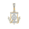Thumbnail Image 1 of 1/3 CT. T.W. Diamond Wheel and Anchor with Rope Necklace Charm in 10K Gold