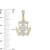 Thumbnail Image 2 of 1/3 CT. T.W. Diamond Wheel and Anchor with Rope Necklace Charm in 10K Gold