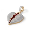 Thumbnail Image 1 of 1/3 CT. T.W. Composite Diamond Red Enamel Broken Heart Necklace Charm in 10K Gold