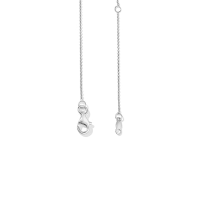 Sterling Silver 1/4 CT. T.W. Diamond Tilted Double Heart "Y" Necklace in Sterling Silver