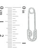 Thumbnail Image 2 of Cubic Zirconia Safety Pin Drop Earrings in Sterling Silver