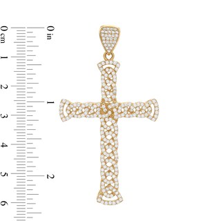 Cubic Zirconia Celtic Knot Cross in 10K Gold