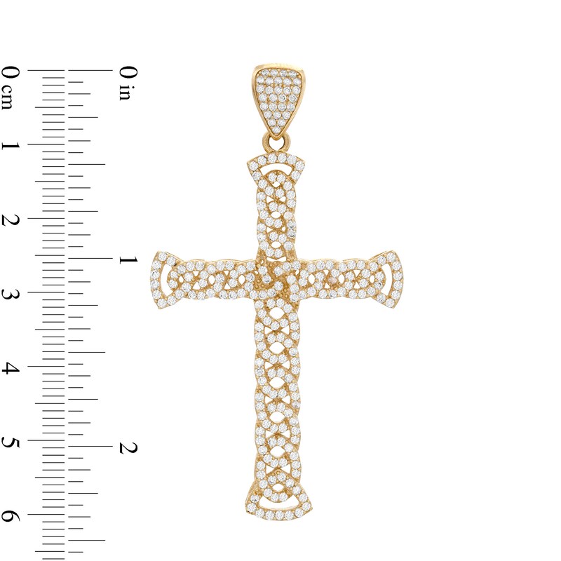 Main Image 2 of Cubic Zirconia Celtic Knot Cross in 10K Gold