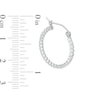 Thumbnail Image 2 of 20mm Diamond-Cut Beaded Tube Hoop Earrings in Sterling Silver