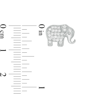 Sterling Silver CZ Elephant Studs